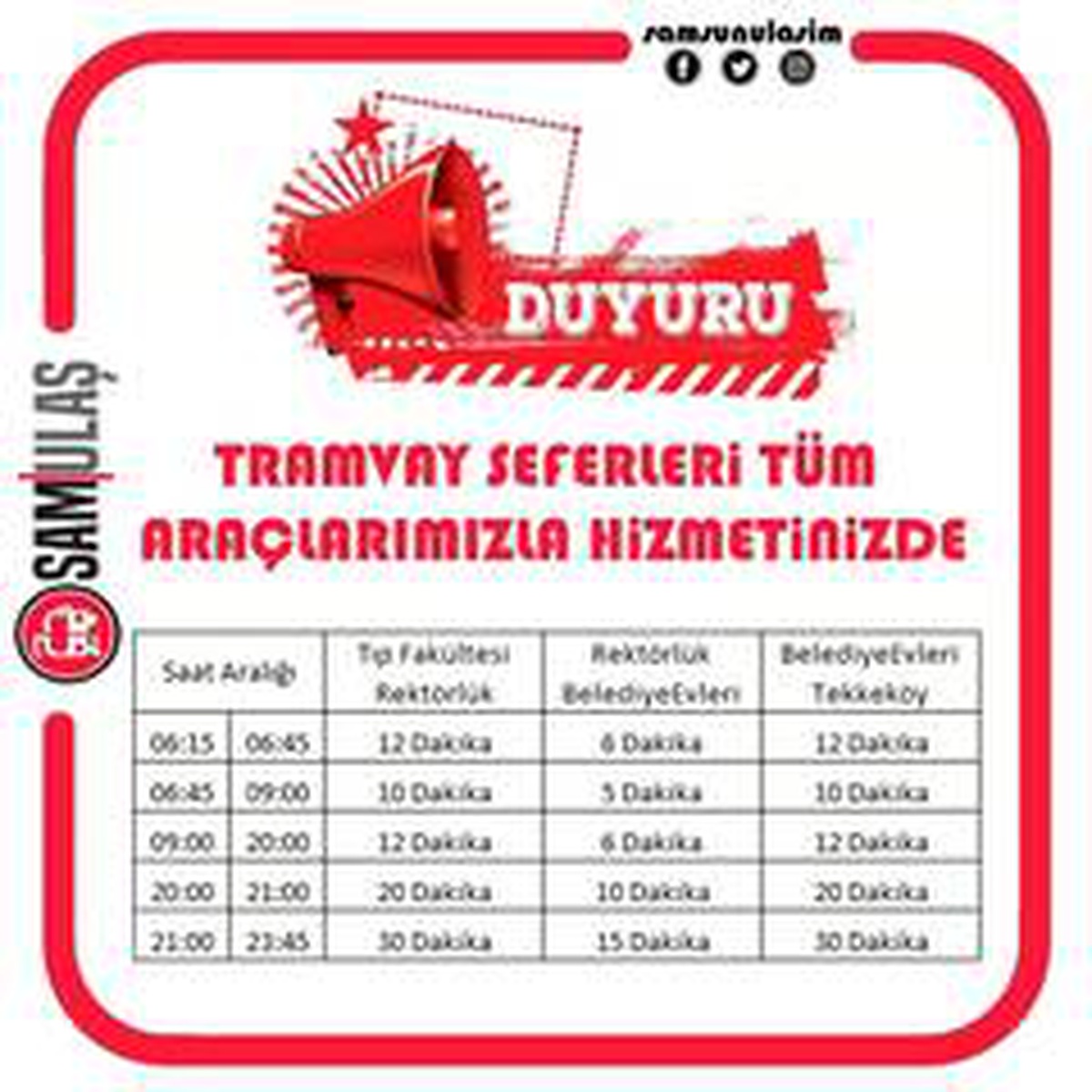 Samsun\'da tramvay seferlerinde \'normalleşme\'
