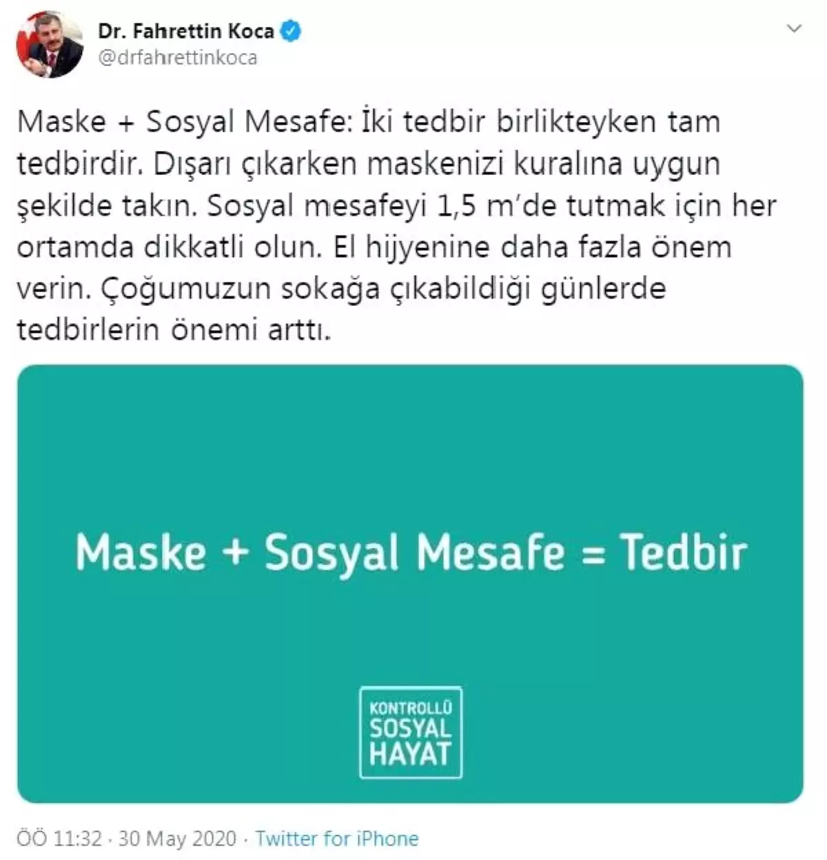 Bakan Koca: Maske ve sosyal mesafe birlikte tam tedbir