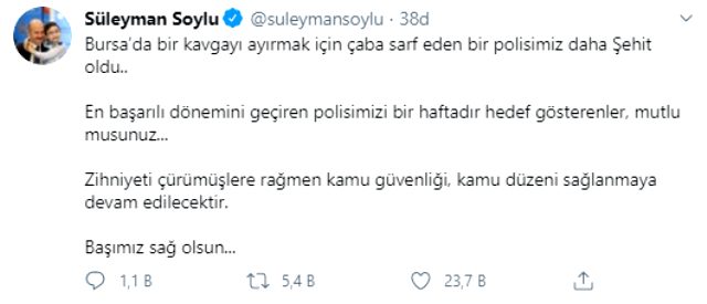 Bir polisimizin şehit olduğu olay sonrası Bakan Soylu isyan etti: Mutlu musunuz?