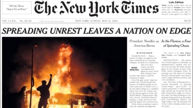 ABD'nin en büyük yayın organı New York Times manşete taşıdı: Ülke bölünmenin kıyısında