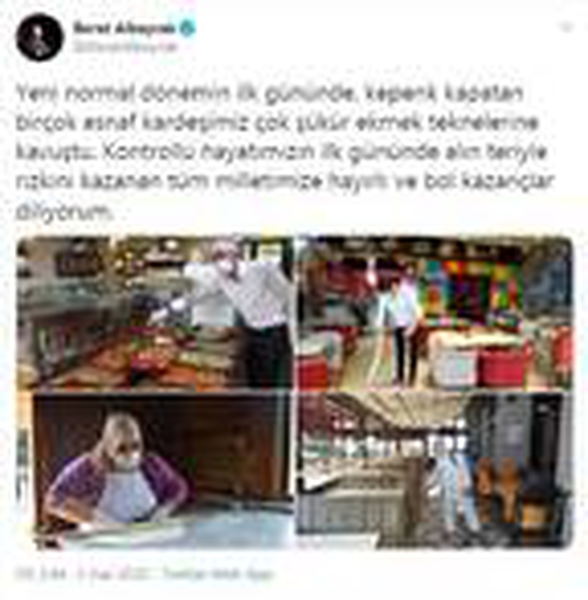 Bakan Albayrak: Kepenk kapatan esnafımız ekmek teknelerine kavuştu