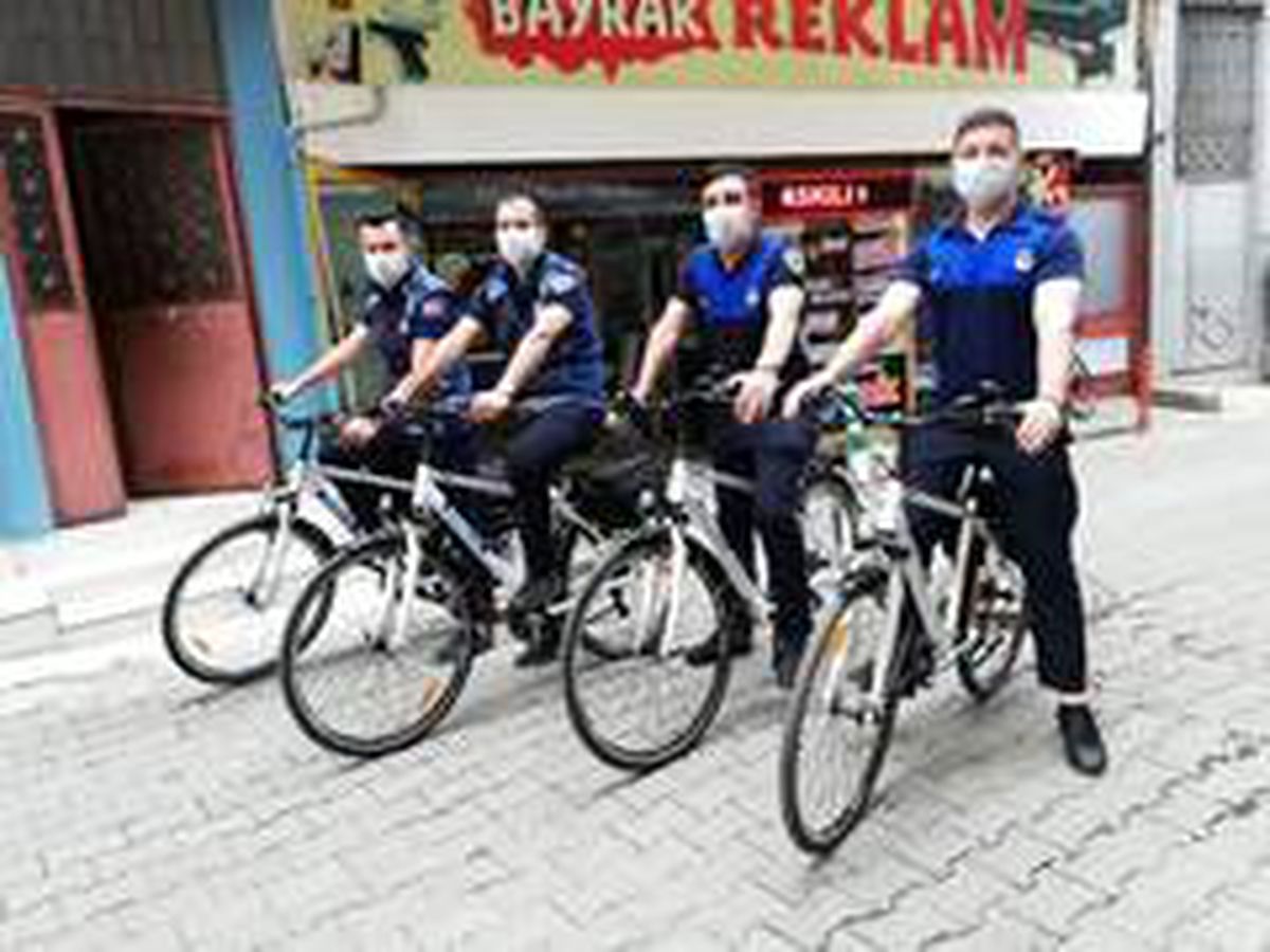 Giresun\'da bisikletli zabıta ekipleri iş başında