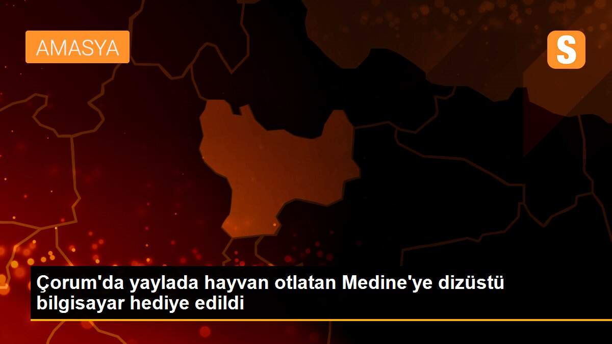 Çorum\'da yaylada hayvan otlatan Medine\'ye dizüstü bilgisayar hediye edildi