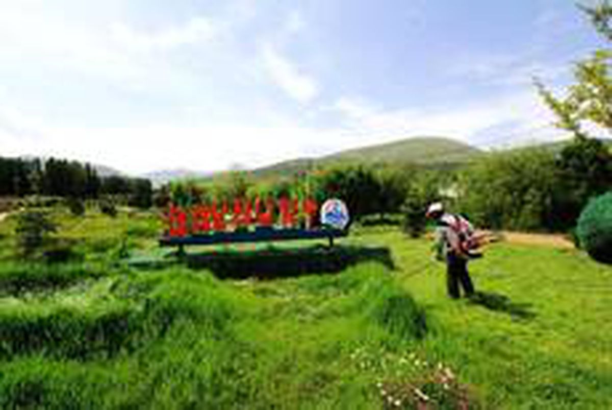 Bayburt\'ta park ve refüjlerde çim biçme çalışması