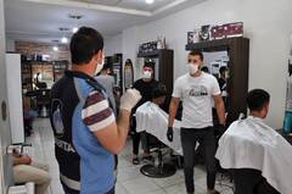 Cizre\'de maske ve sosyal mesafe denetimi