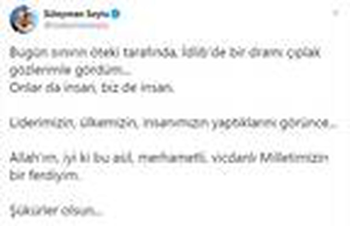 Son dakika haberi: Bakan Soylu\'dan duygulandıran İdlib paylaşımı