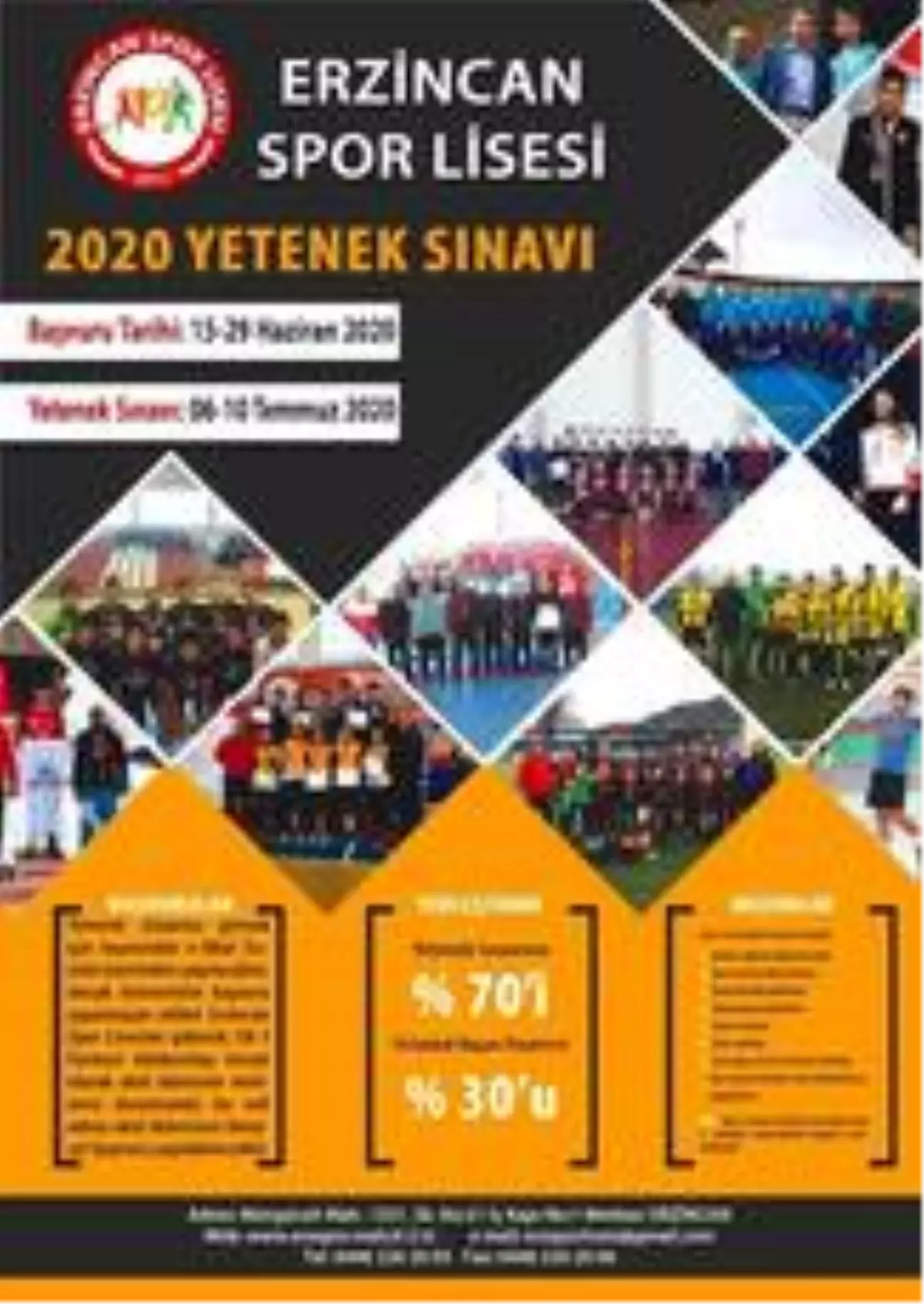 Erzincan Spor Lisesine yetenek sınavıyla öğrenci alınacak