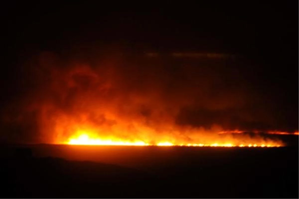 Suriye\'deki anız yangını Akçakale\'de paniğe neden oldu