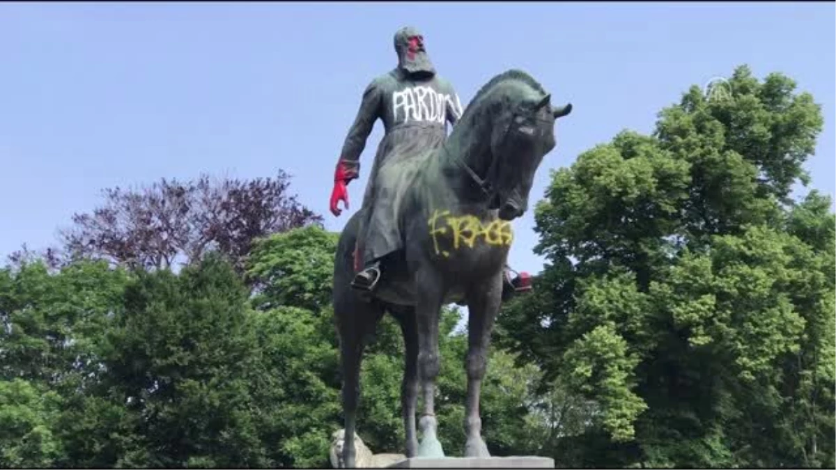 Brüksel\'de Kral 2. Leopold\'un bir heykeli daha tahrip edildi