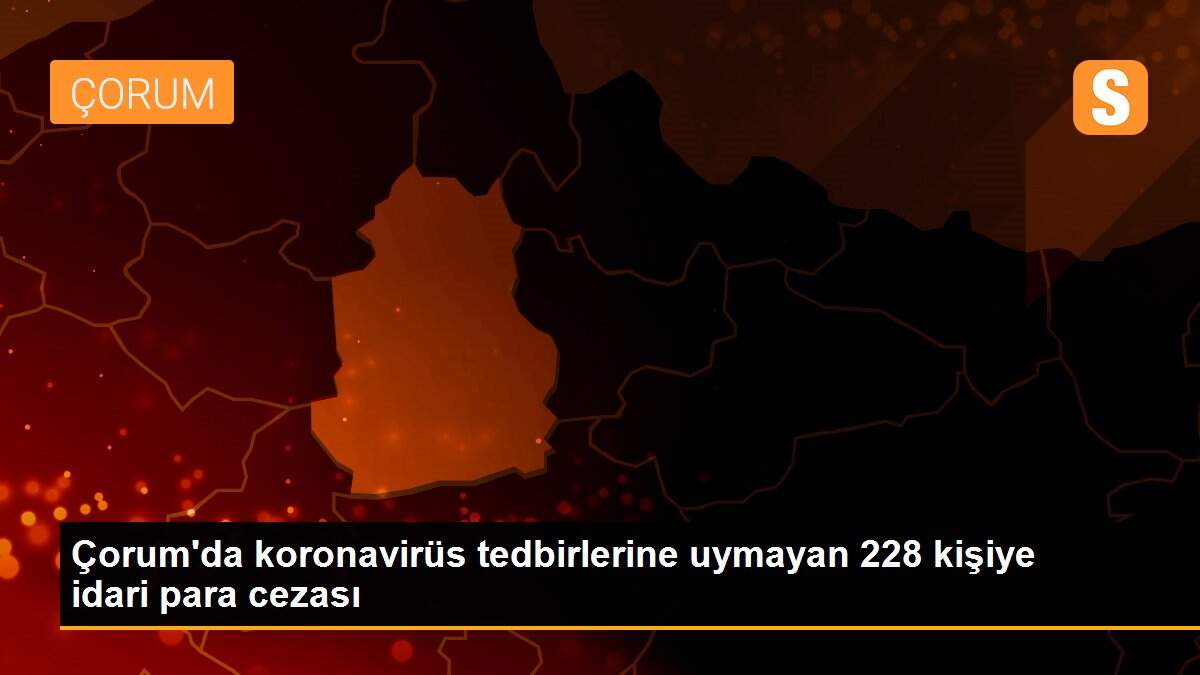 Çorum\'da koronavirüs tedbirlerine uymayan 228 kişiye idari para cezası