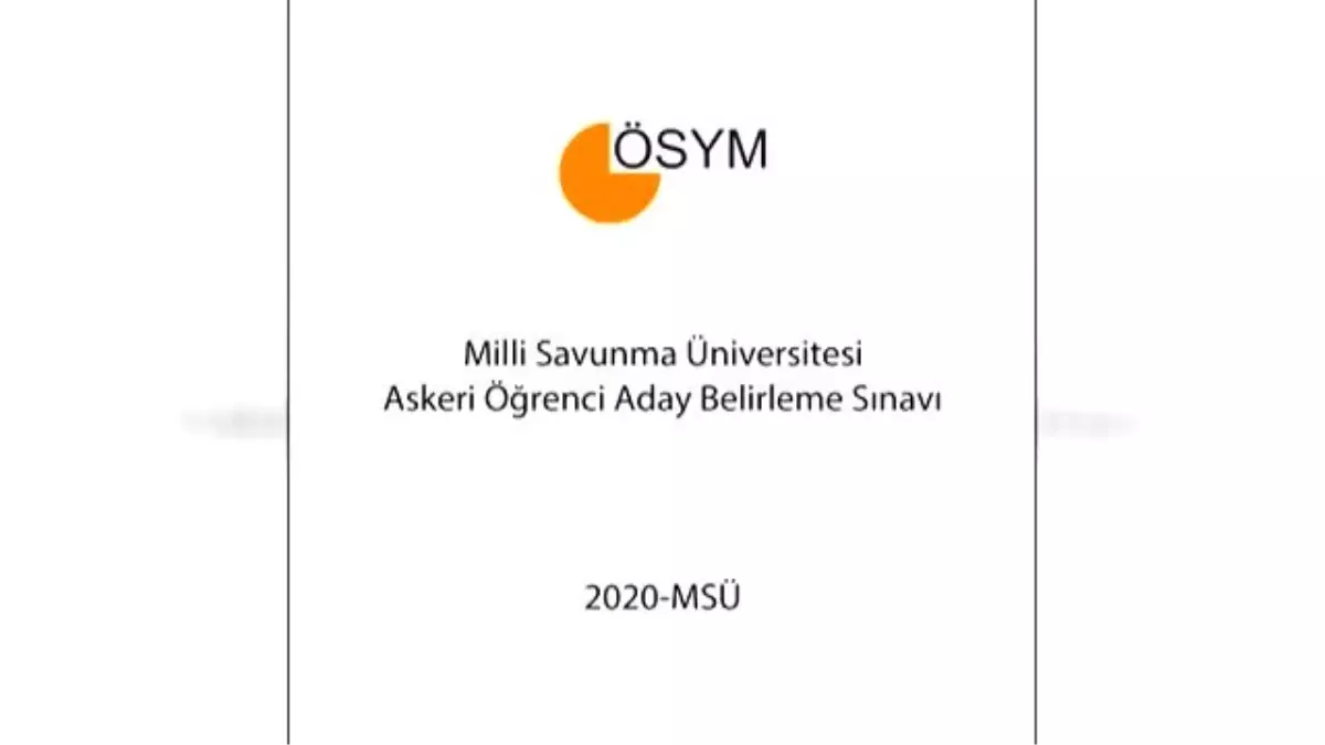 ÖSYM, 2020 MSÜ için alınan önlemlere ilişkin animasyon filmi hazırladı