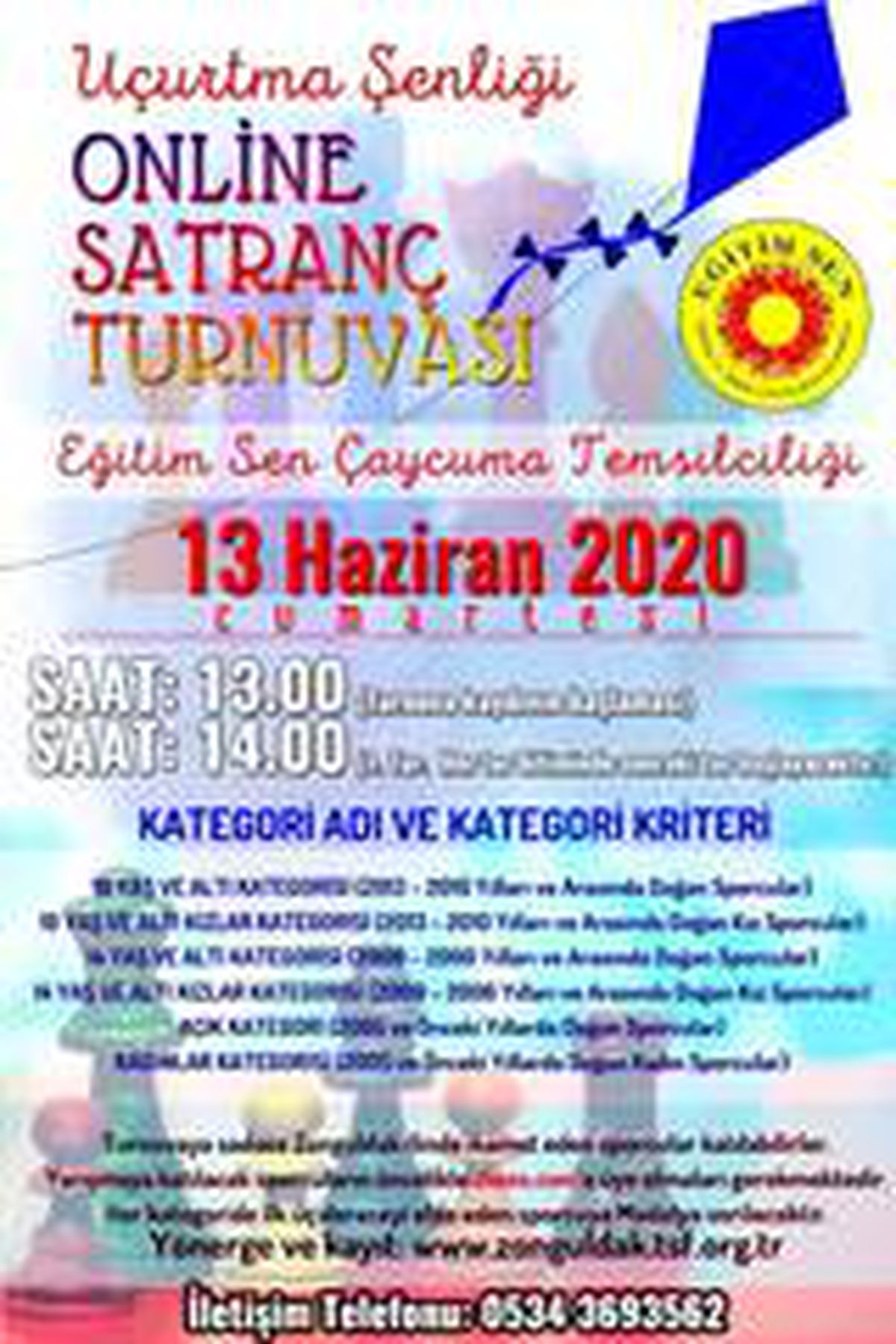Uçurtma şenliği satranç turnuvası online olarak yapılacak