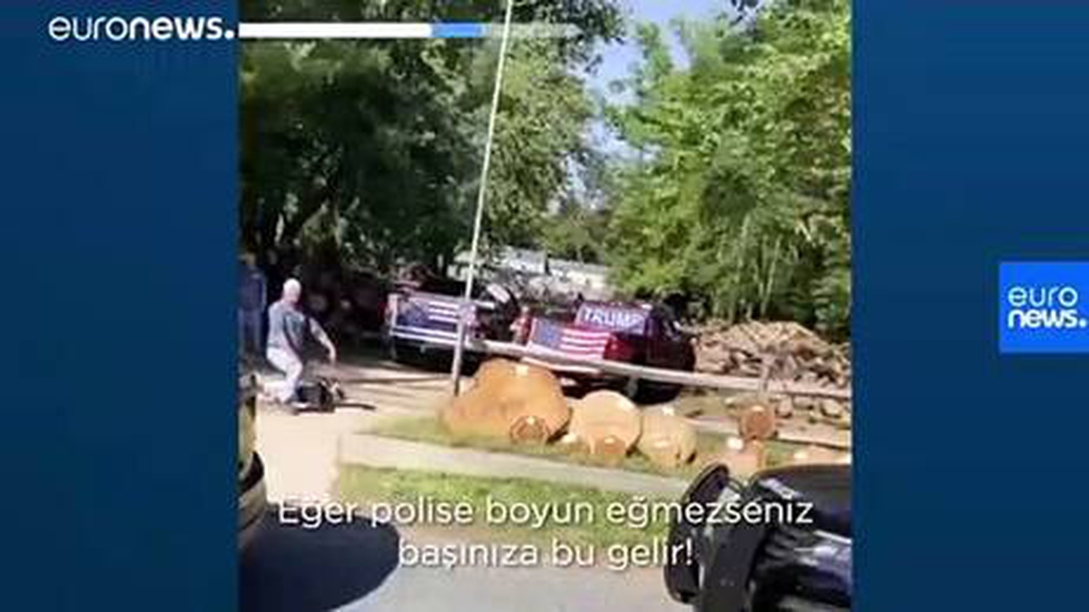 Video: Trump taraftarları George Floyd\'un ölümünü canlandırarak göstericilerle dalga geçti
