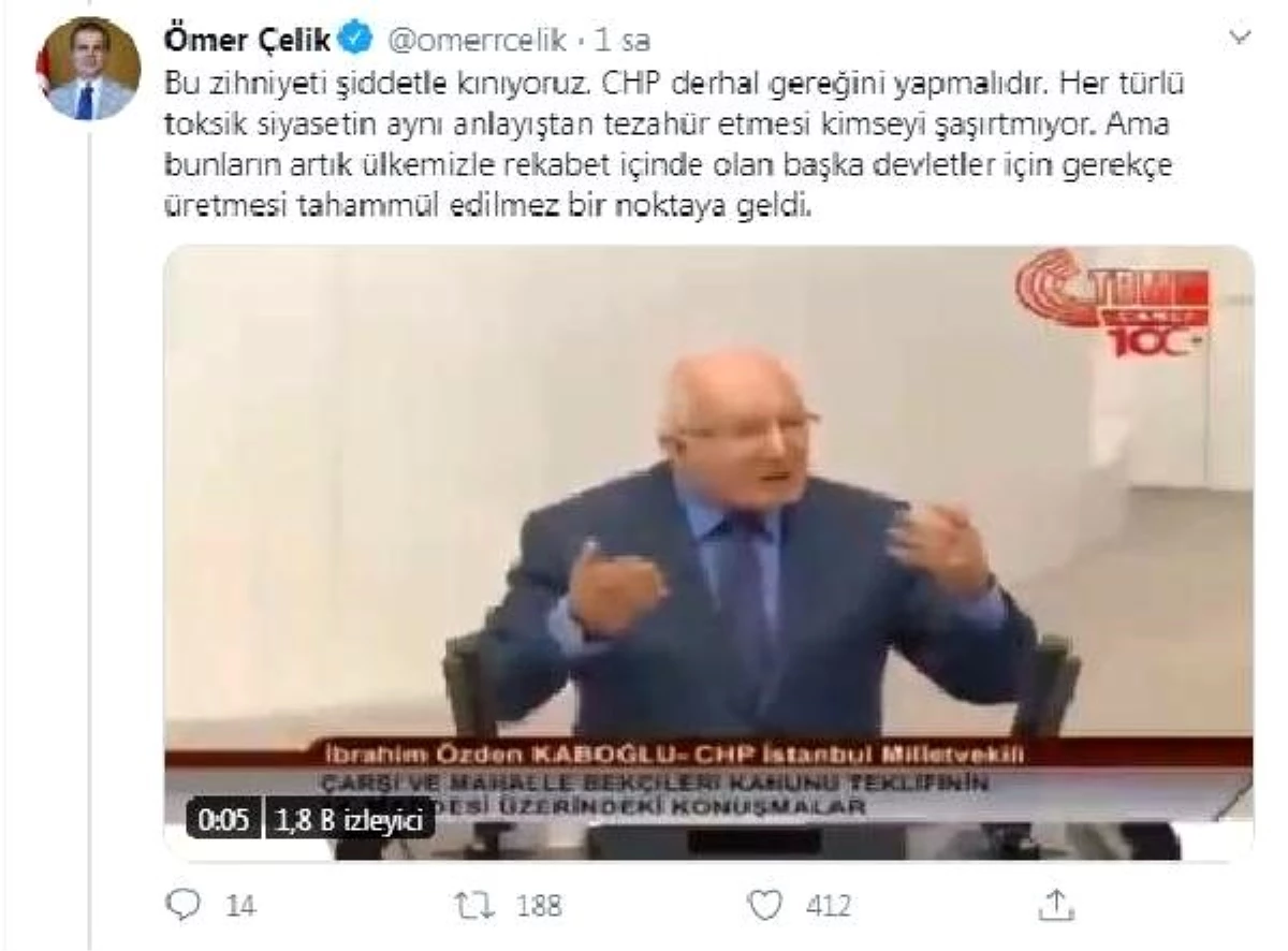 AK Partili Çelik\'ten, CHP\'li Kaboğlu\'na tepki