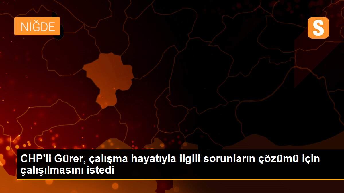 CHP\'li Gürer, çalışma hayatıyla ilgili sorunların çözümü için çalışılmasını istedi