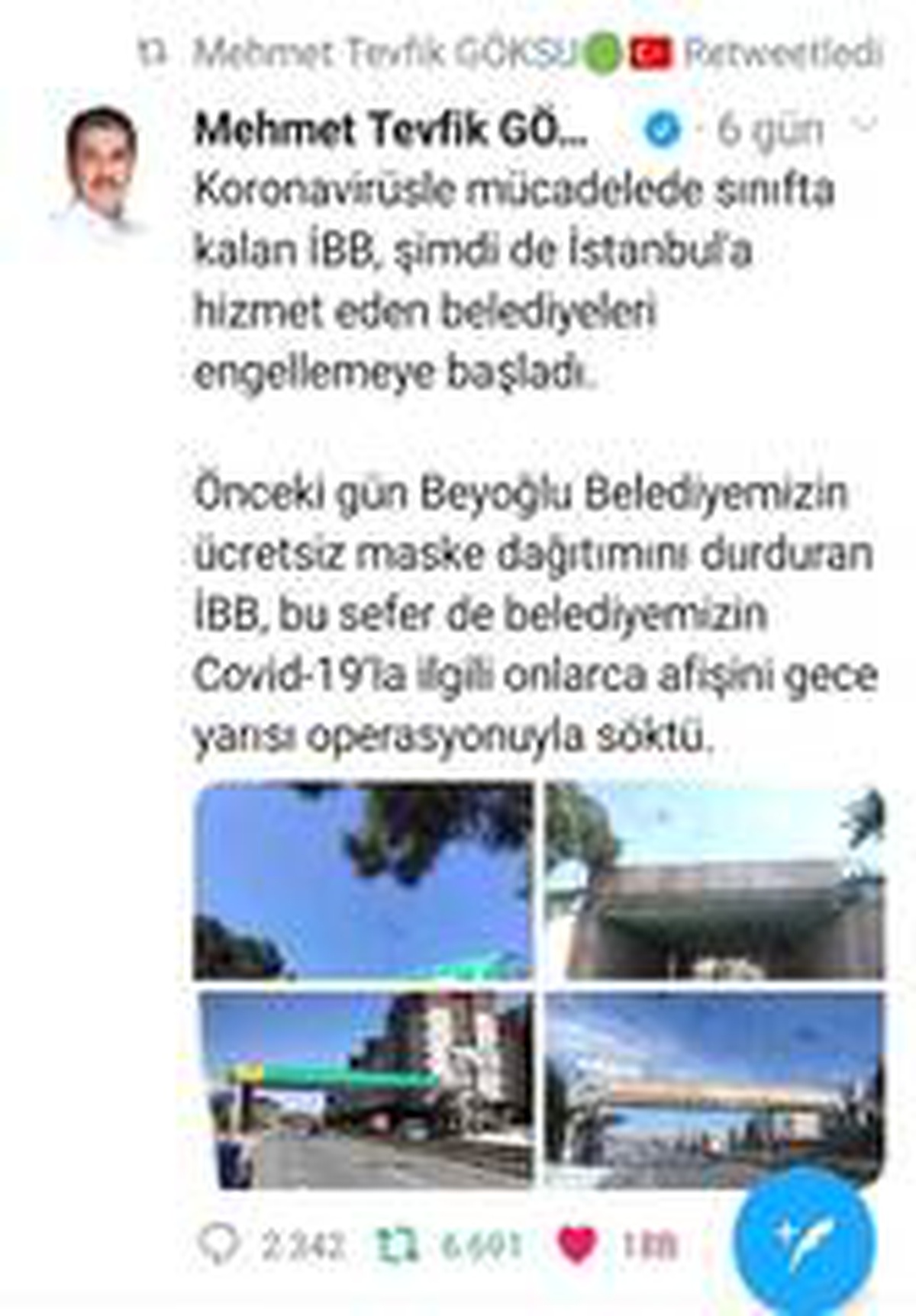 Esenler\'de korona virüs pankartı konusu