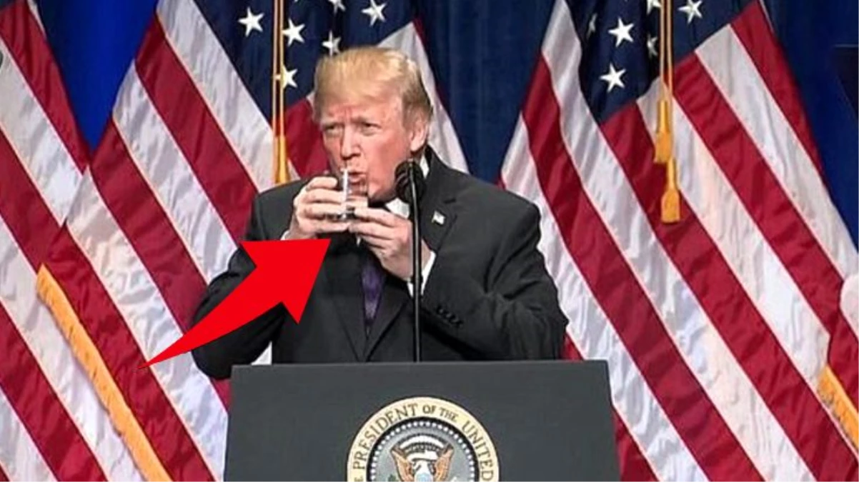 Trump\'ın su içerken zor anlar yaşaması, uzmanlar tarafından beyninde sorun olduğu şeklinde yorumlandı