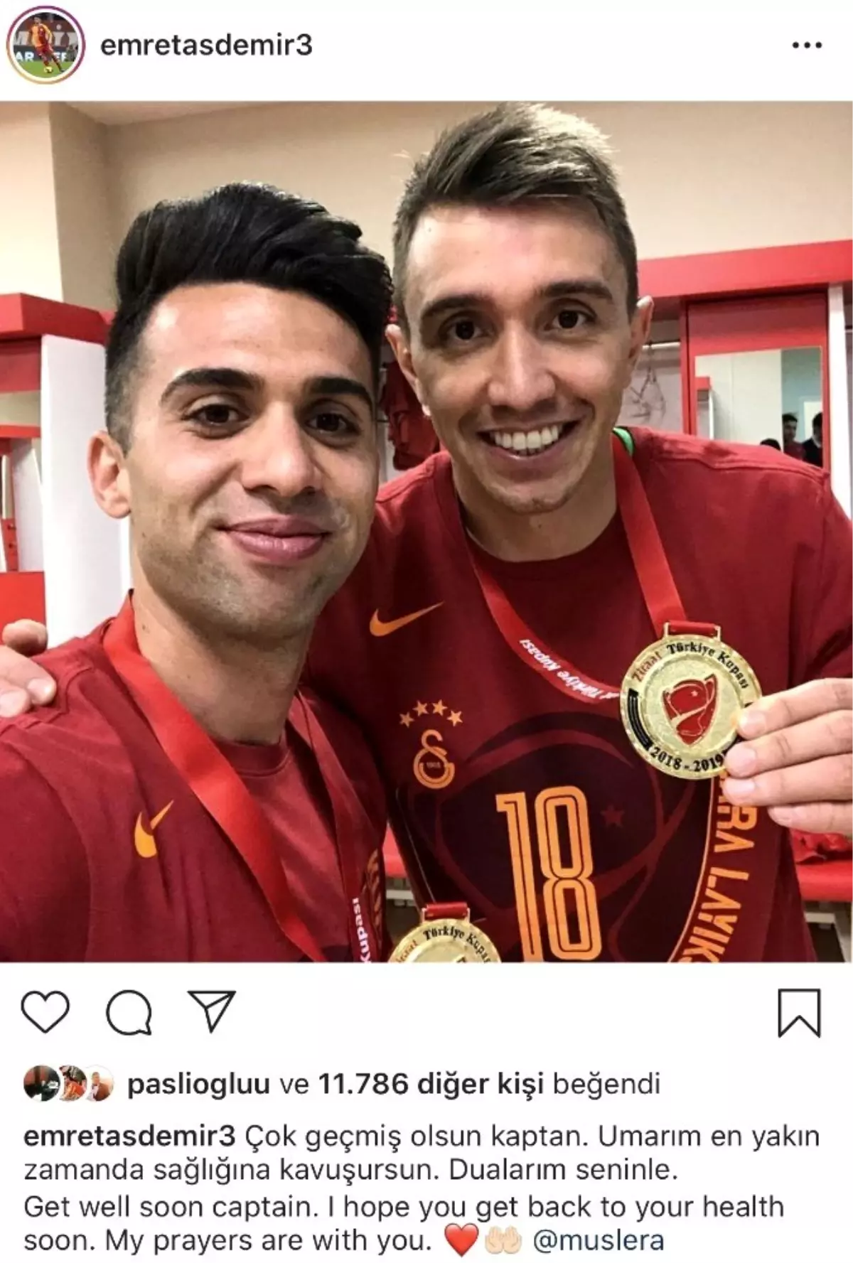 Emre Taşdemir\'den Muslera ve Andeno\'ye geçmiş olsun mesajı