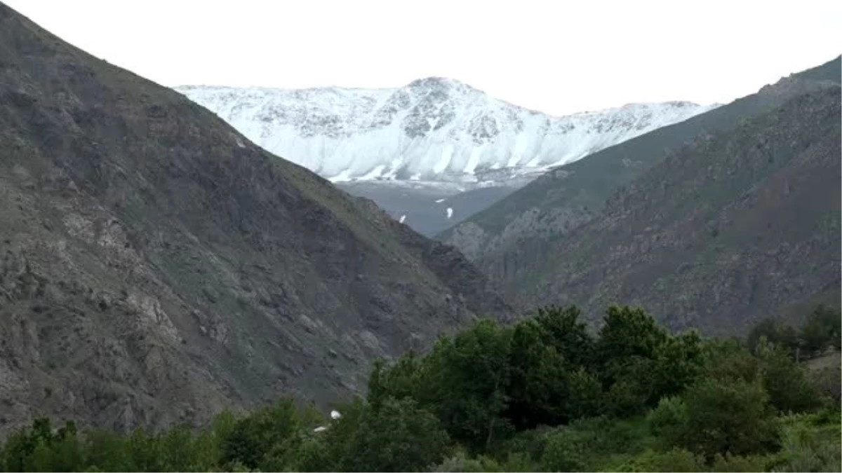 Erzincan\'ın yüksek kesimleri haziranda beyaza büründü