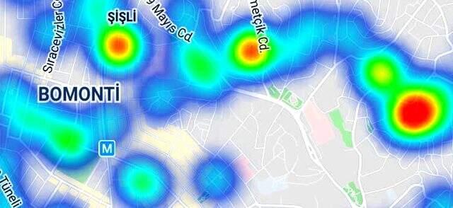 İstanbul'un koronavirüs yoğunluk haritası yayınlandı! İşte en tehlikeli ilçeler