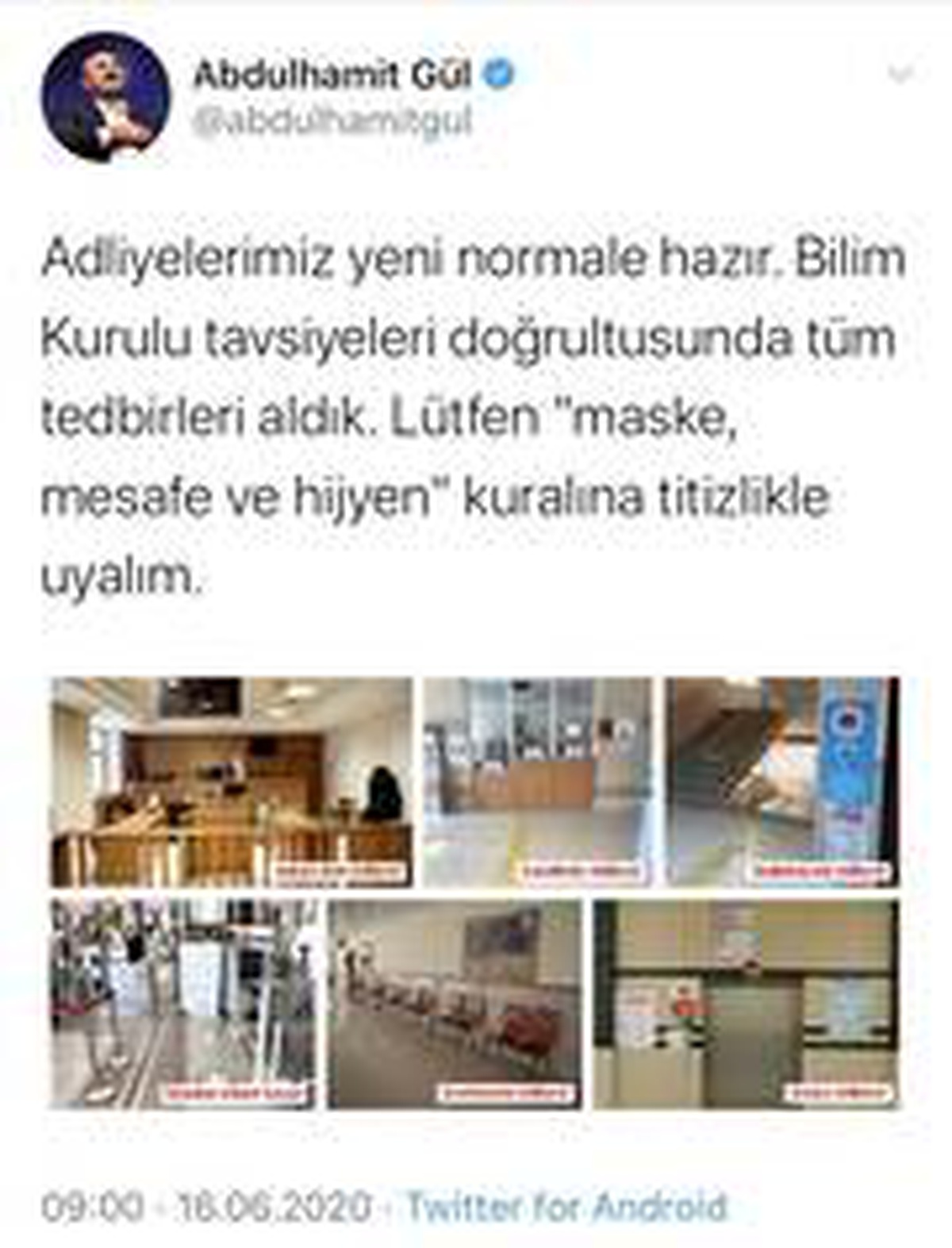 Bakan Gül: "Adliyelerimiz yeni normale hazır"