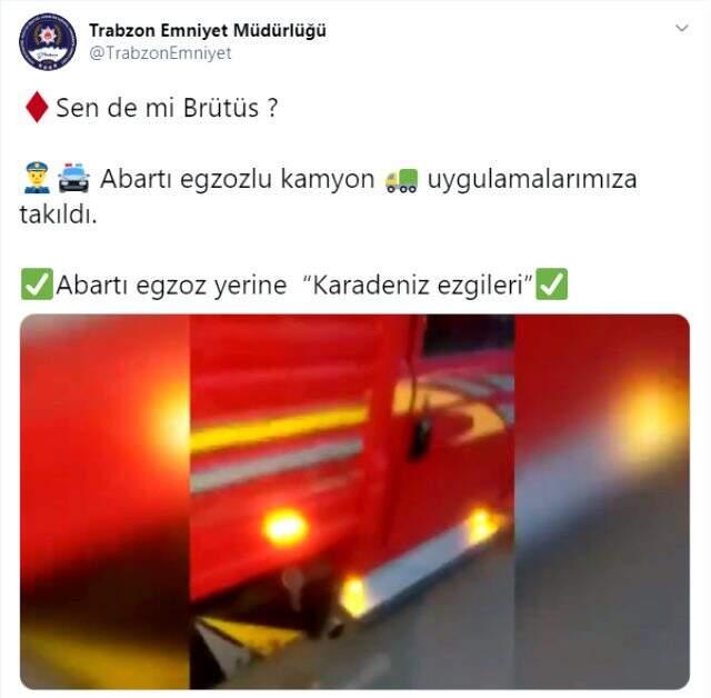 Emniyet Müdürlüğü, abart egzoz takılı kamyoneti tiye aldı