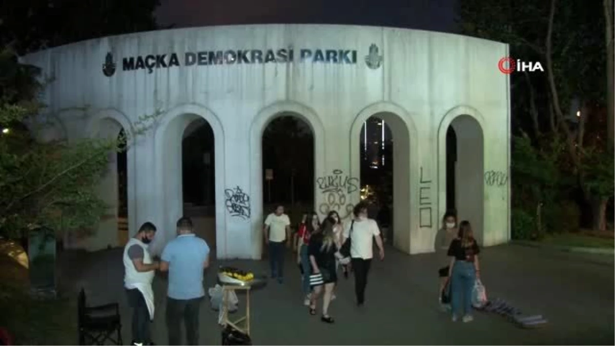 Maçka Parkı\'nda dikkat çeken yoğunluk