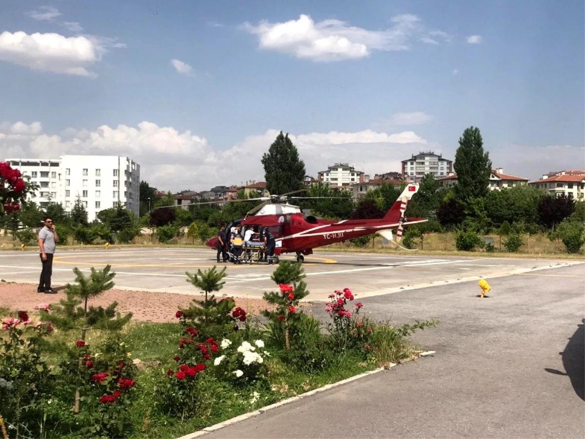 Kalp yetmezliği olan hasta, ambulans helikopterle Kayseri\'ye getirildi