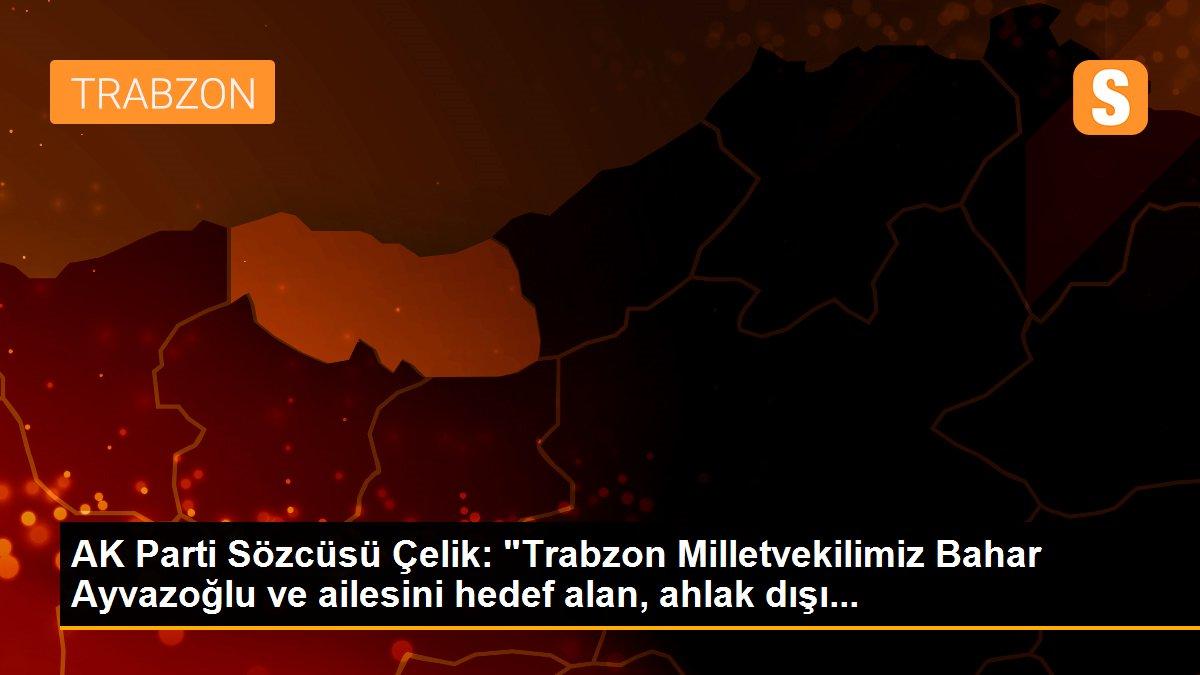 AK Parti Sözcüsü Çelik: "Trabzon Milletvekilimiz Bahar Ayvazoğlu ve ailesini hedef alan, ahlak dışı...