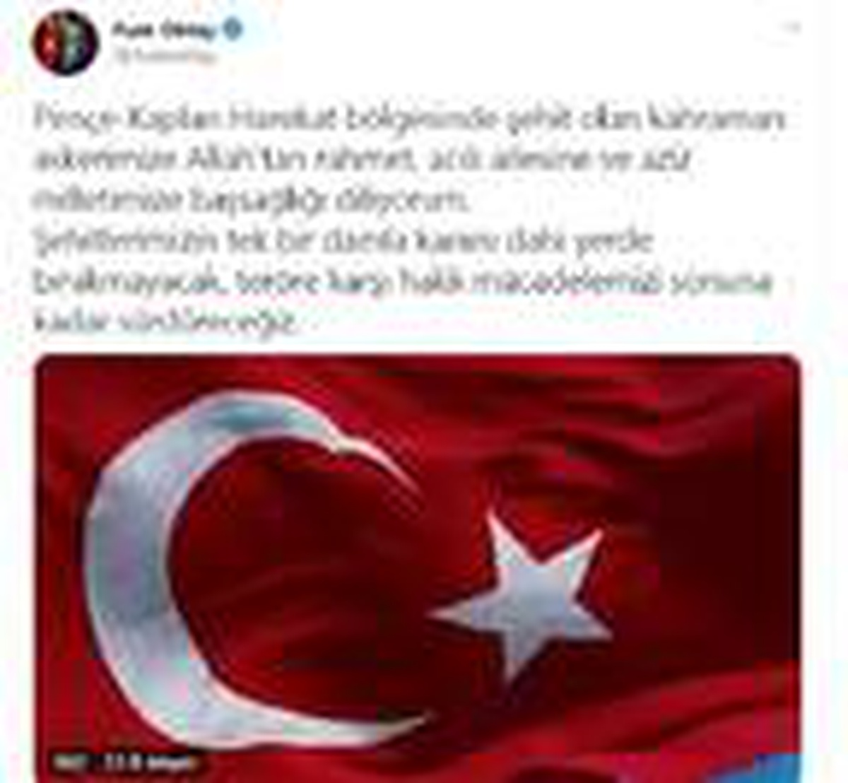 Fuat Oktay\'dan, şehit uzman onbaşı için başsağlığı mesajı