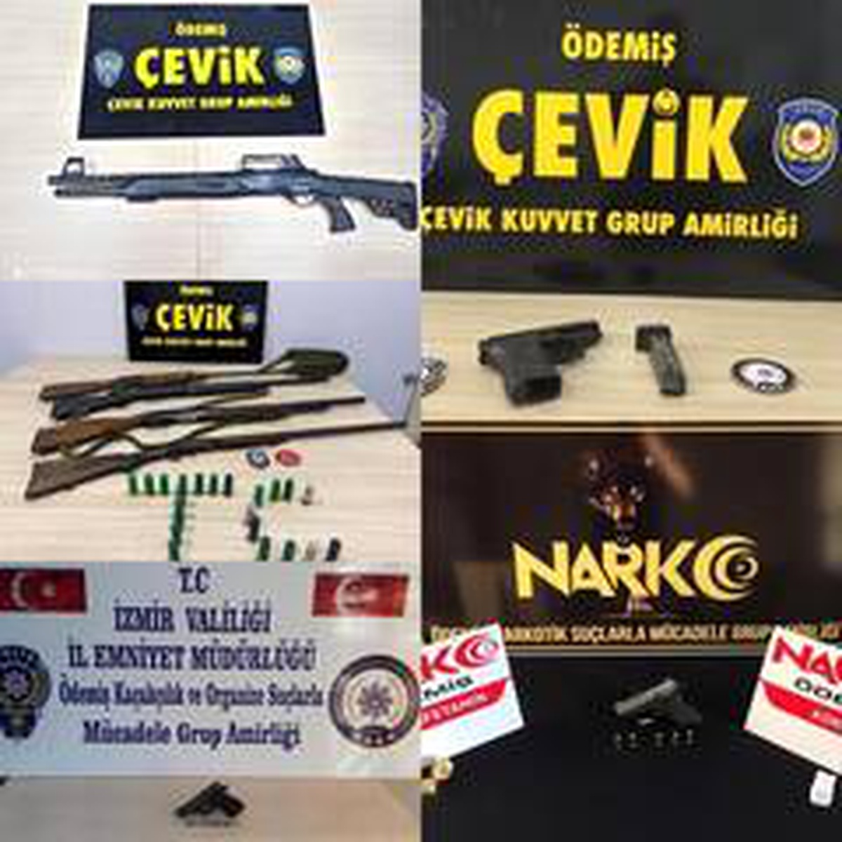 İzmir\'de çok sayıda silah ve esrar maddesi ele geçirildi