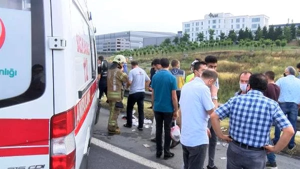 Son dakika: Hadımköy'de içinde çok sayıda yolcunun bulunduğu minibüs devrildi: 10 yaralı