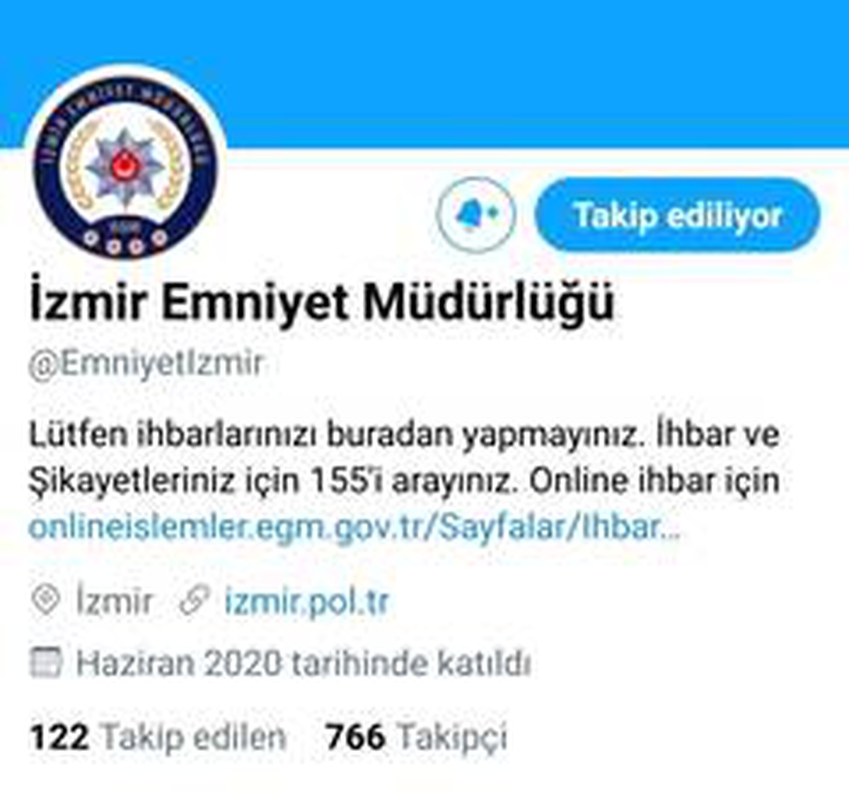 İzmir İl Emniyet Müdürlüğü, sosyal medyada