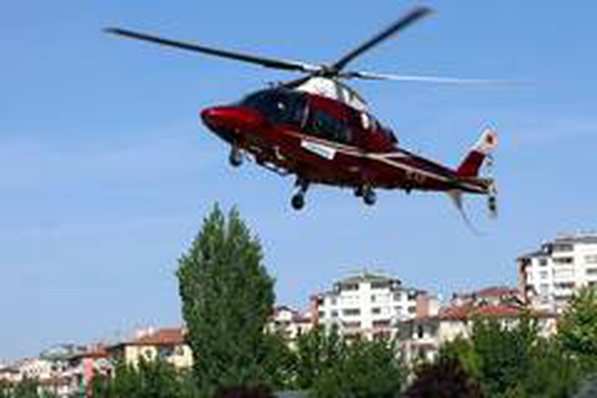 Kolunu spirale kaptıran şahıs helikopter ambulans ile Kayseri\'ye getirildi