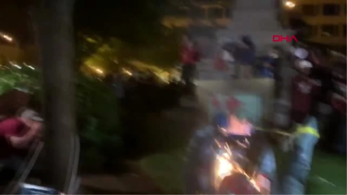 ABD\'de Floyd protestoları sürüyor Albert Pike\'nin heykeli yıkıldı