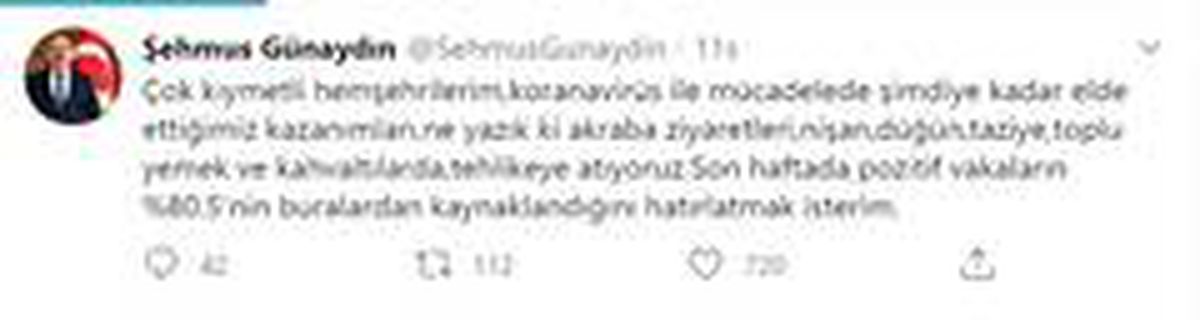 Vali Günaydın twitter\'dan uyardı