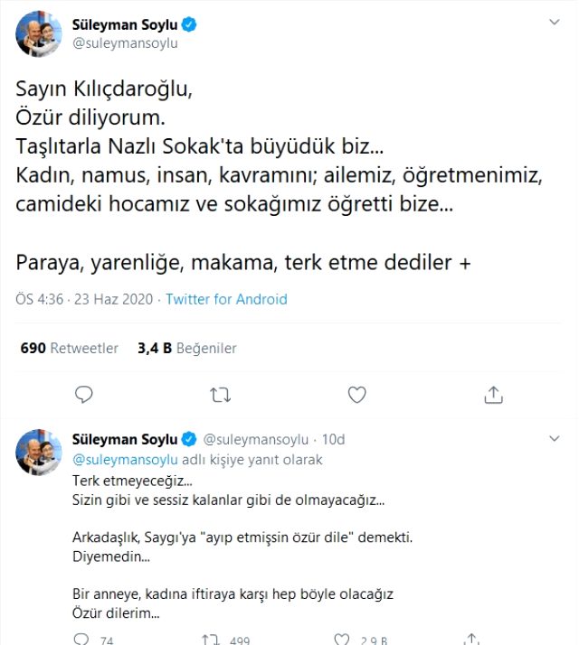Bakan Soylu, Kılıçdaroğlu'nun Saygı Öztürk'ten özür dile çağrısına yanıt verdi