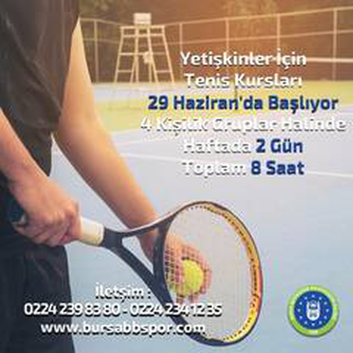 Yetişkinler için tenis kursları başlıyor