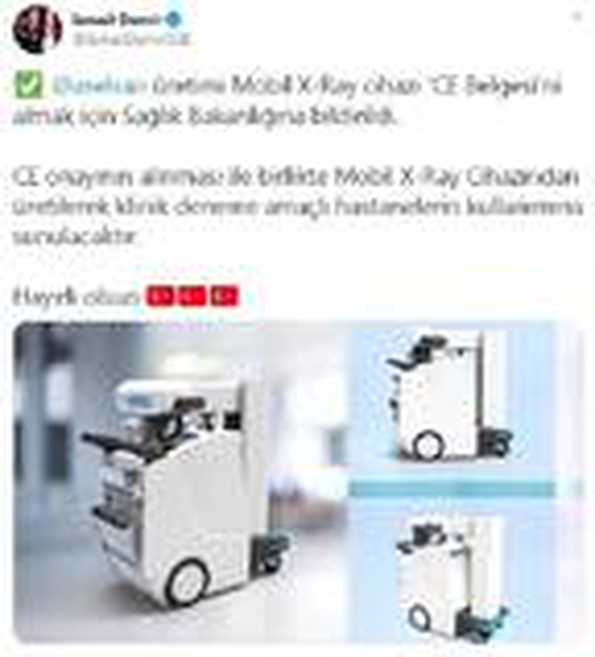 İsmail Demir: Mobil X- Ray cihazı hastanelerin kullanıma sunulacak