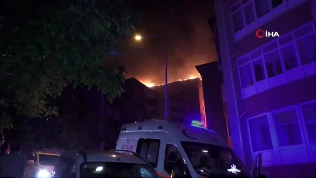 Yozgat\'da bir apartmanın çatısında çıkan yangın yan apartmana da sıçrayınca korku dolu anlar yaşandı