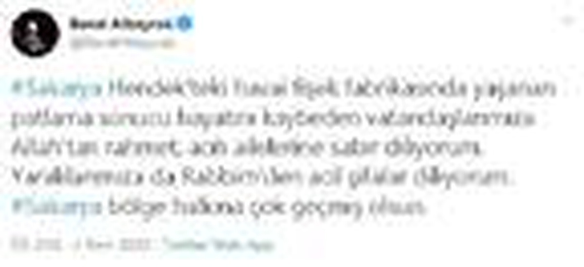Son Dakika | Bakan Albayrak\'tan, başsağlığı mesajı