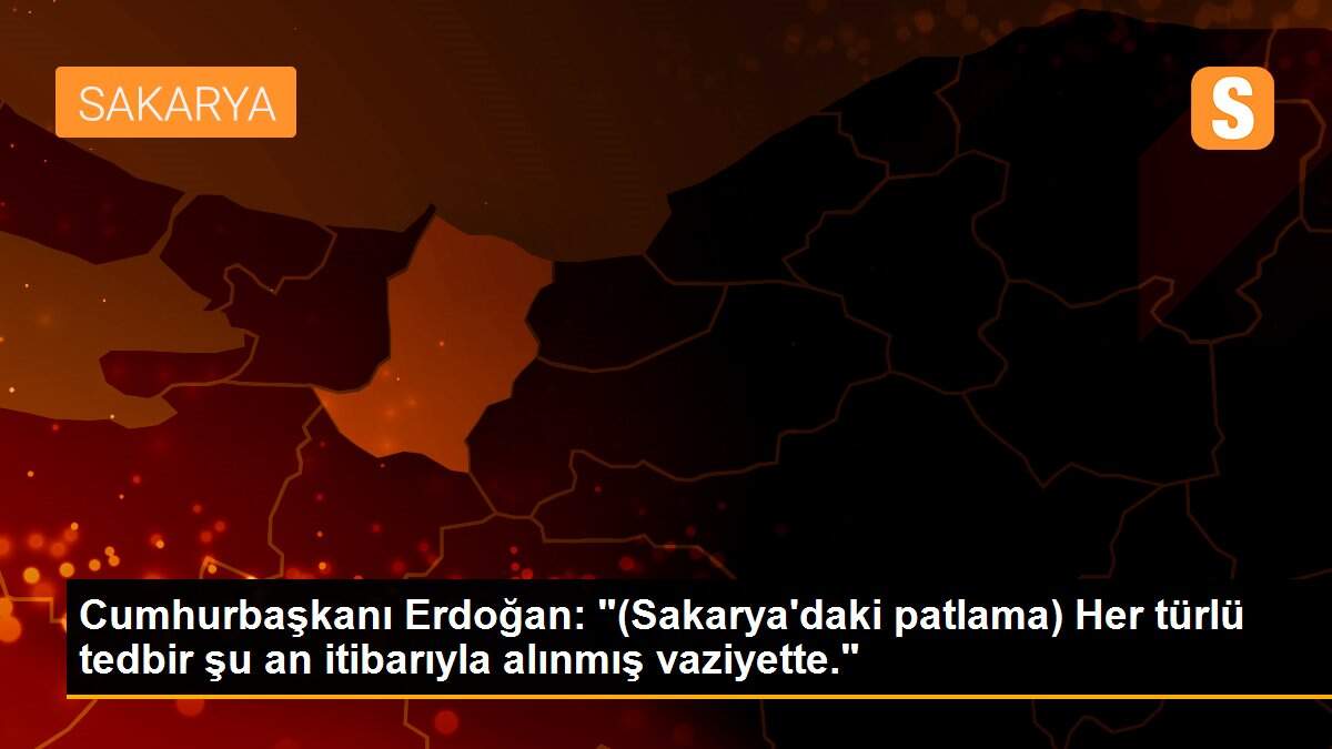 Cumhurbaşkanı Erdoğan: "(Sakarya\'daki patlama) Her türlü tedbir şu an itibarıyla alınmış vaziyette."