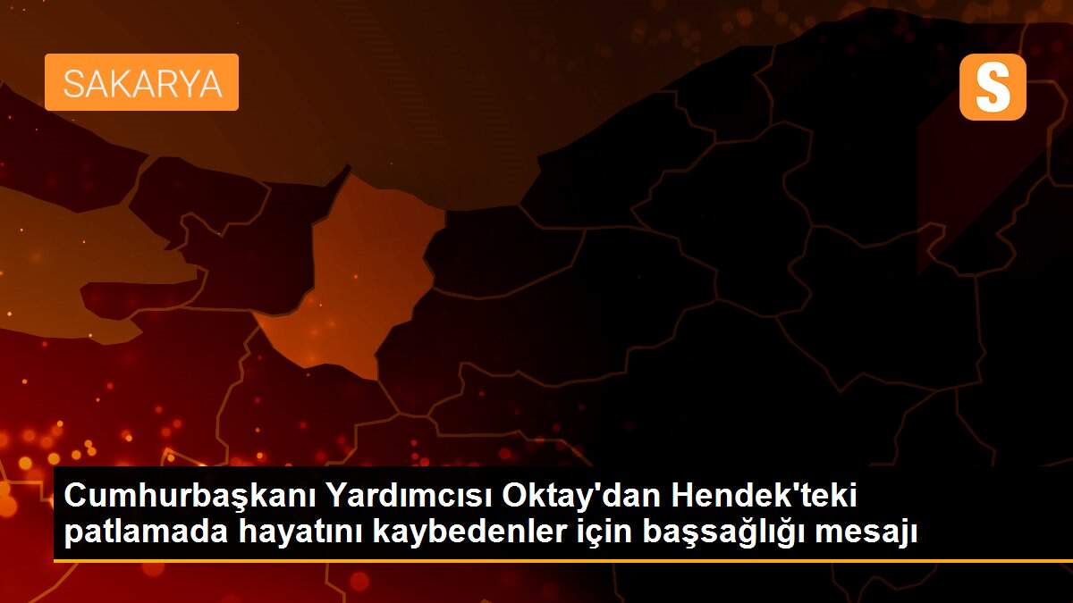 Cumhurbaşkanı Yardımcısı Oktay\'dan Hendek\'teki patlamada hayatını kaybedenler için başsağlığı mesajı