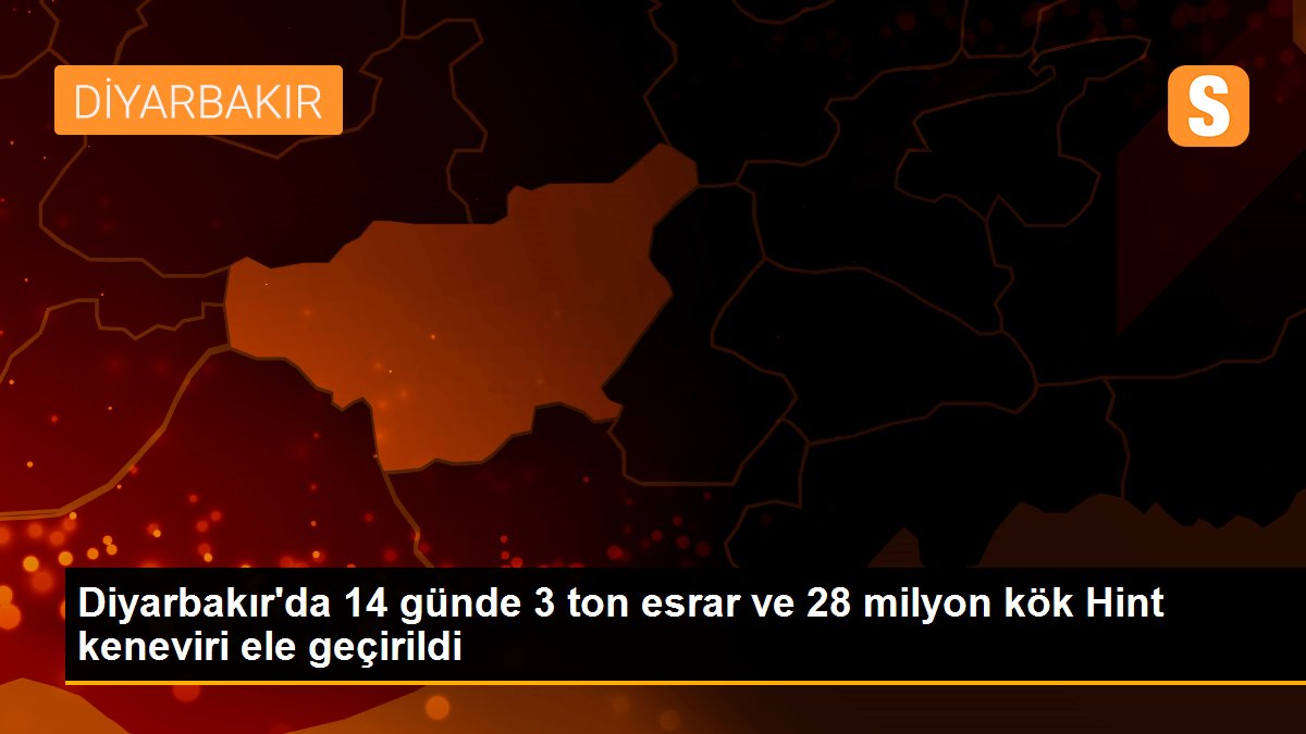 Diyarbakır\'da 14 günde 3 ton esrar ve 28 milyon kök Hint keneviri ele geçirildi