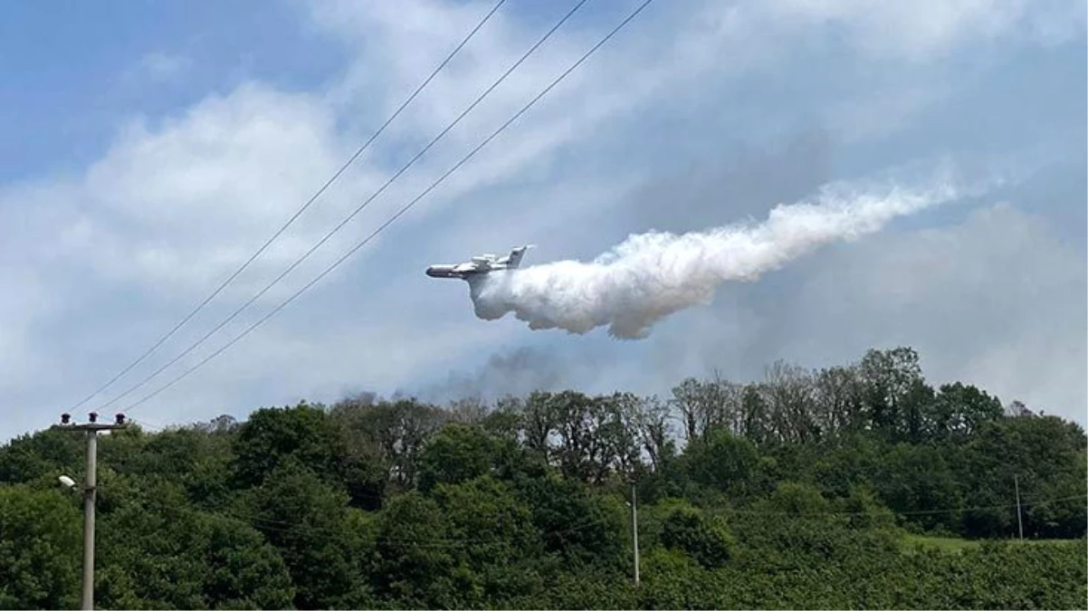 Havai fişek fabrikasındaki yangına yerden müdahale yetmedi, yangın söndürme uçağı devreye girdi