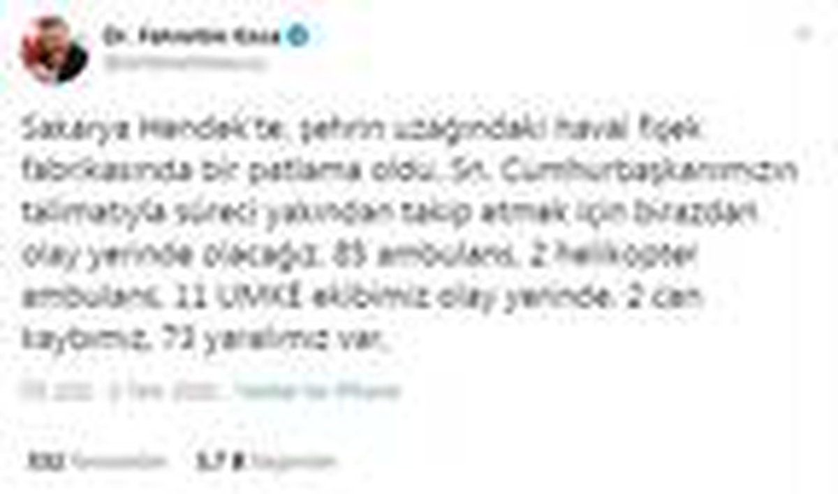 Hendek\'te havai fişek fabrikasında patlama: 2 ölü, 73 yaralı (6)