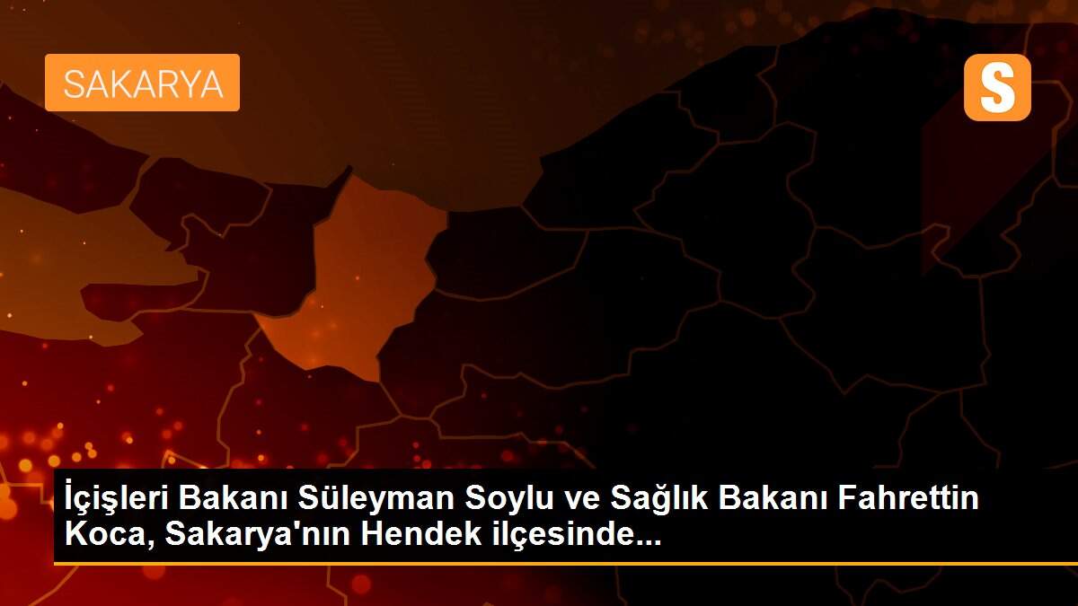 İçişleri Bakanı Süleyman Soylu ve Sağlık Bakanı Fahrettin Koca, Sakarya\'nın Hendek ilçesinde...