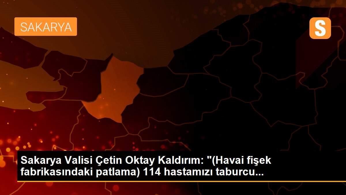 Sakarya Valisi Çetin Oktay Kaldırım: "(Havai fişek fabrikasındaki patlama) 114 hastamızı taburcu...