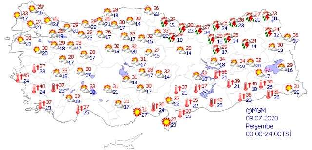 Kavurucu havalara mola! Sıcaklıklar 7 derece birden düşüyor, sağanak geliyor