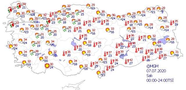 Kavurucu havalara mola! Sıcaklıklar 7 derece birden düşüyor, sağanak geliyor